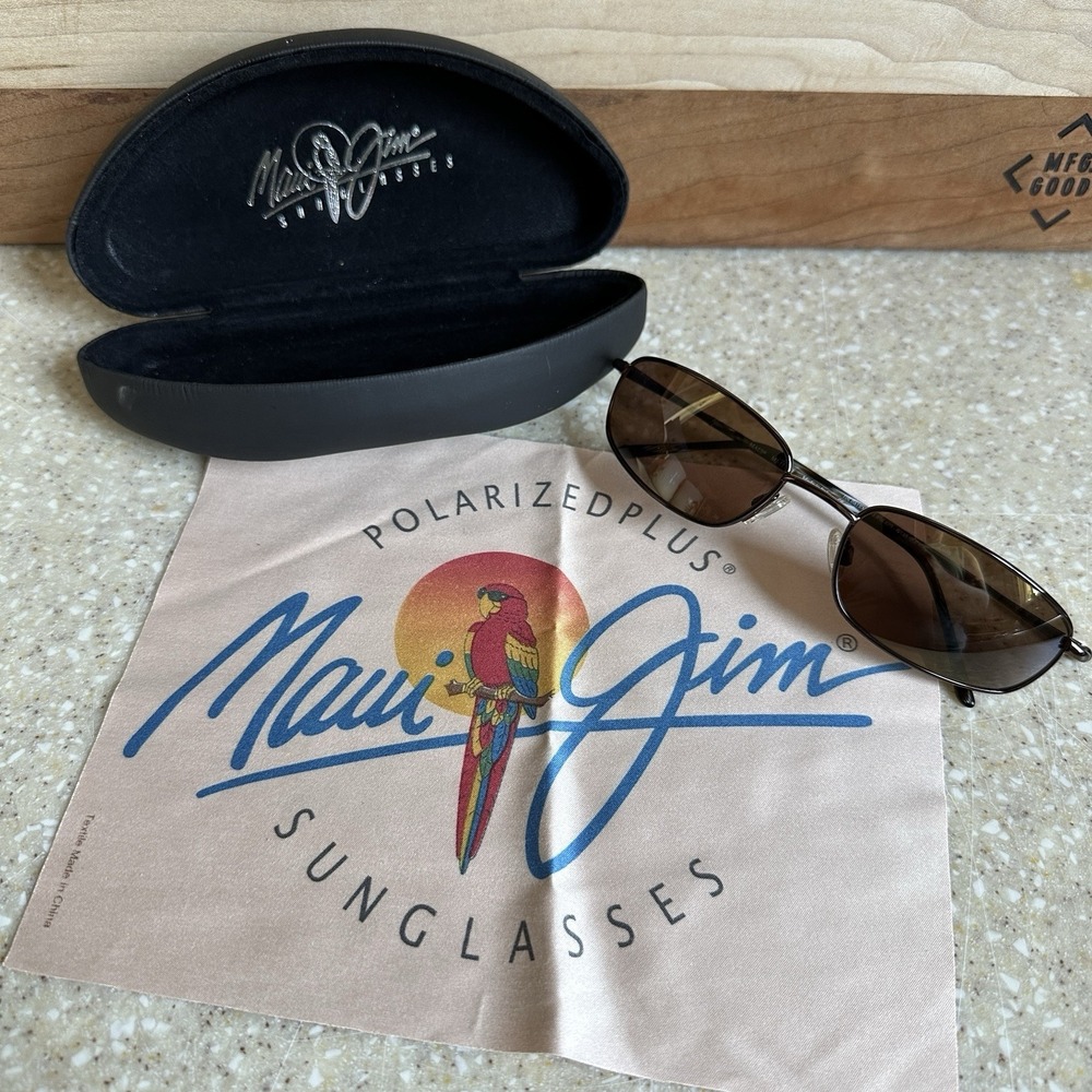 RARE MAUI JIM SOUTH SHORE SUNGLASSES Brown w Bronze Polarized Lenses MJ 115-19
